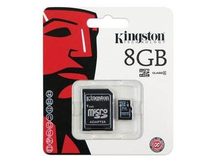 Cartão de Memória Micro SD 8GB Kingston Micro+Adaptador