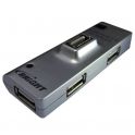 Mini Hub USB 2.0 4 Portas Bright Prata